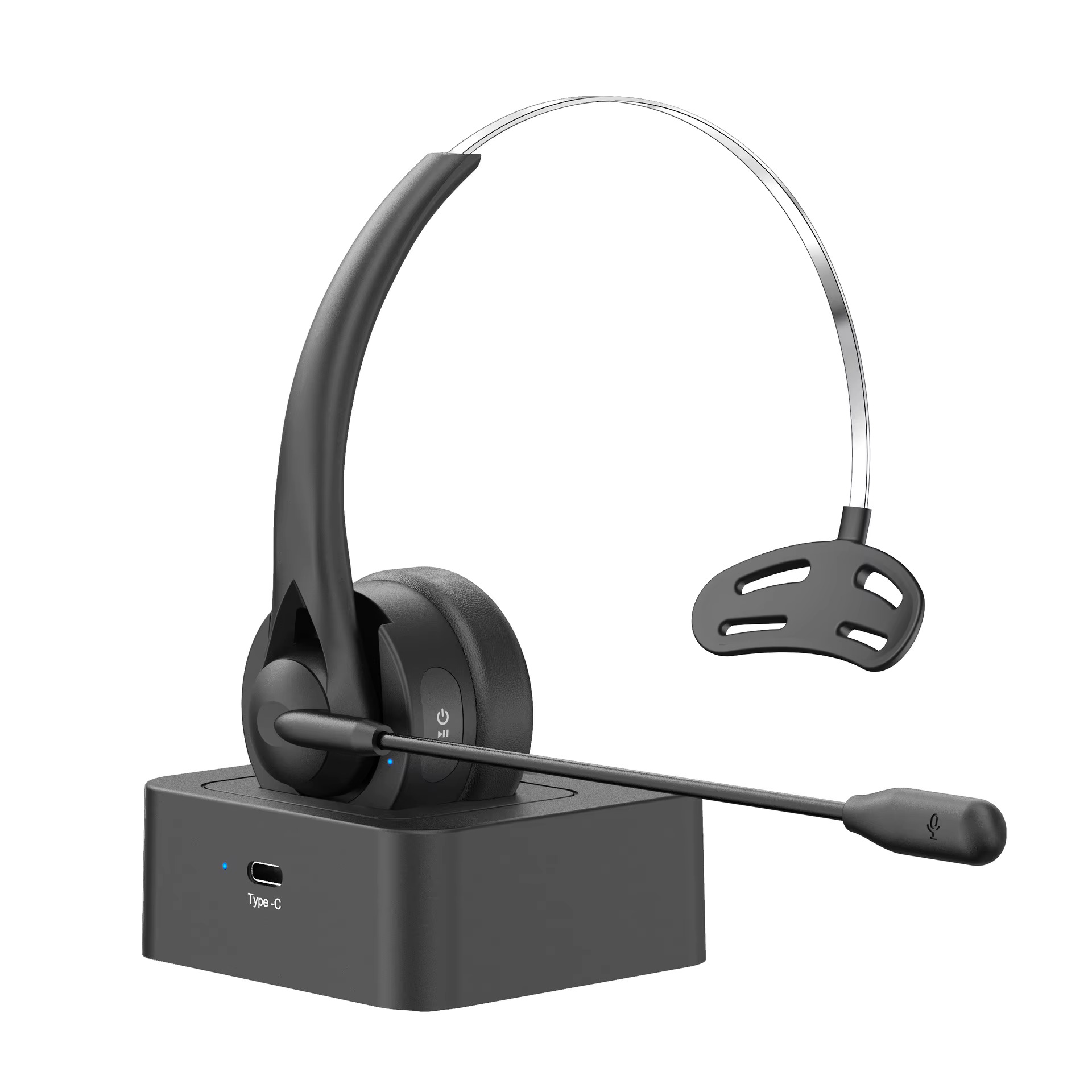 Бездротова Bluetooth гарнітура Opptel BH31S з активним шумозаглушенням та зарядною док-станцією